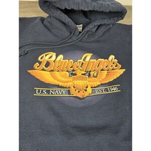 US‎ Navy Blue Angels Hoodie Jacket Mens XL Gildan Ultra Cotton